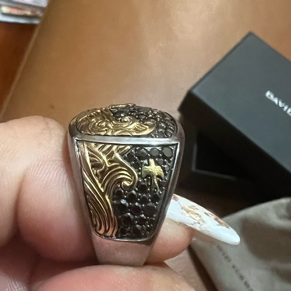 David Yurman WAVES SIGNET RING - Picture 3 of 7